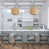 Bar & Counter Stools Braddock Backless Counter Stool // Navy Stripe