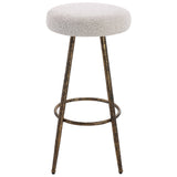Bar & Counter Stools Braven Counter Stool // White & Grey Boucle