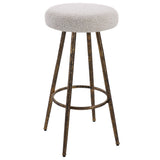 Bar & Counter Stools Braven Counter Stool // White & Grey Boucle