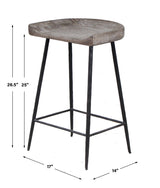 Bar & Counter Stools Cordova Carved Wood Counter Stool