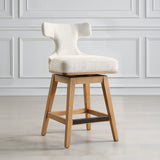 Bar & Counter Stools Klismos Off-White Fabric Counter Stool