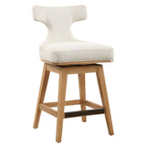 Bar & Counter Stools Klismos Off-White Fabric Counter Stool