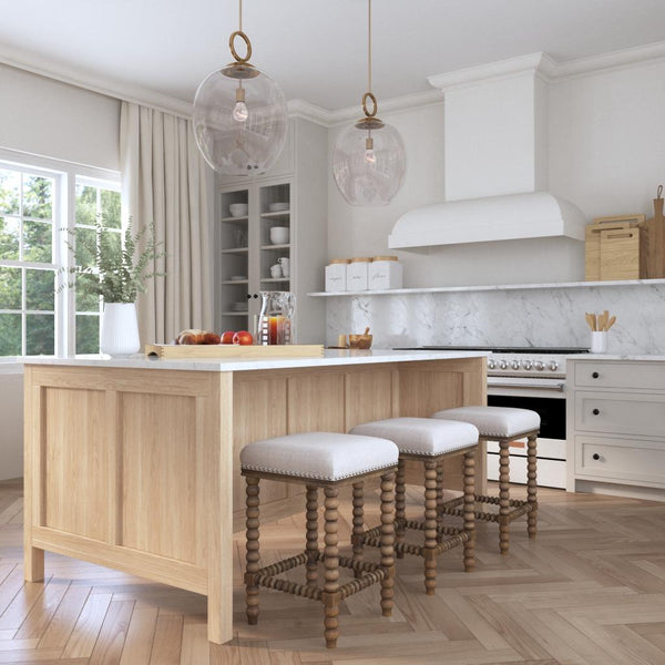Bar & Counter Stools Pryce Wooden Counter Stool // Linen