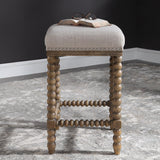 Bar & Counter Stools Pryce Wooden Counter Stool // Linen