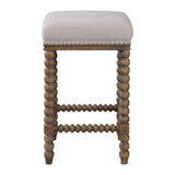 Bar & Counter Stools Pryce Wooden Counter Stool // Linen