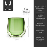 Bar & Glassware Double Walled Aurora Tumblers in Bottle Green (set of 2)
