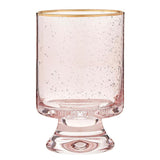 Bar & Glassware Gold Rimmed Blush Seeded Glass Old Fashioned // Set of 2