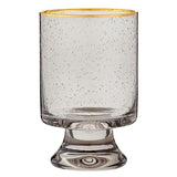 Bar & Glassware Gold Rimmed Smoked Seeded Glass Old Fashioned // Set of 2