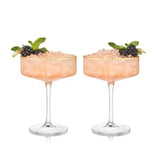 Bar & Glassware Meridian Ribbed Coupe Glasses // Set of 2