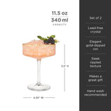 Bar & Glassware Meridian Ribbed Coupe Glasses // Set of 2