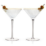 Bar & Glassware Meridian Ribbed Martini Glasses // Set of 2