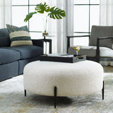 Benches, Ottomans & Stools Arles Large Plush White Ottoman
