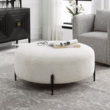 Benches, Ottomans & Stools Arles Large Plush White Ottoman