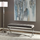 Benches, Ottomans & Stools Bijou Gray Fabric Bench