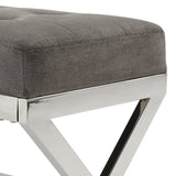 Benches, Ottomans & Stools Bijou Gray Fabric Bench