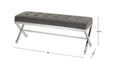 Benches, Ottomans & Stools Bijou Gray Fabric Bench