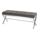 Benches, Ottomans & Stools Bijou Gray Fabric Bench
