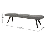 Benches, Ottomans & Stools Bowtie Charcoal Fabric Bench