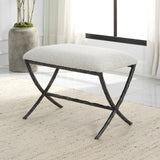 Benches, Ottomans & Stools Brisby Gray Fabric Small Bench