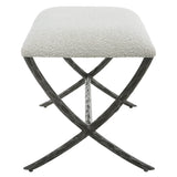 Benches, Ottomans & Stools Brisby Gray Fabric Small Bench