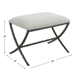 Benches, Ottomans & Stools Brisby Gray Fabric Small Bench