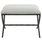 Benches, Ottomans & Stools Brisby Gray Fabric Small Bench