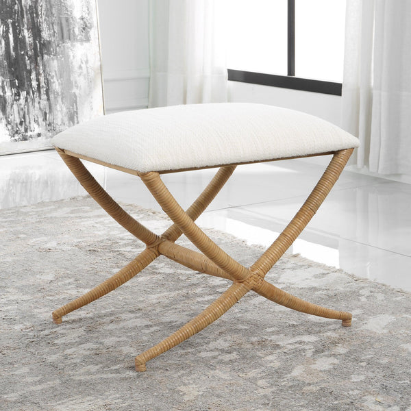 Benches, Ottomans & Stools Expedition White Fabric Small Bench