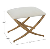 Benches, Ottomans & Stools Expedition White Fabric Small Bench