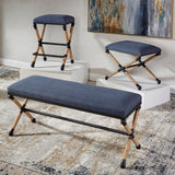 Benches, Ottomans & Stools Firth Rustic Navy Bench