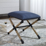 Benches, Ottomans & Stools Firth Small Navy Fabric Bench