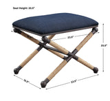 Benches, Ottomans & Stools Firth Small Navy Fabric Bench