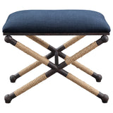 Benches, Ottomans & Stools Firth Small Navy Fabric Bench