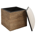 Benches, Ottomans & Stools Island Square Straw Accent Stool