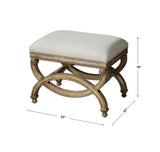 Benches, Ottomans & Stools Karline Natural Linen Small Bench