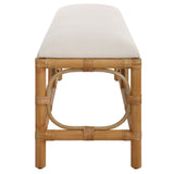 Benches, Ottomans & Stools Laguna White Fabric Rattan Bench