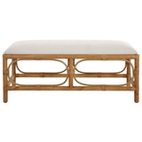 Benches, Ottomans & Stools Laguna White Fabric Rattan Bench