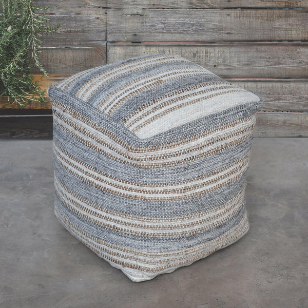 Benches, Ottomans & Stools Mesick Handwoven Gray Pouf