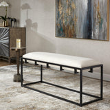 Benches, Ottomans & Stools Paradox Iron & Fabric Bench