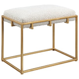 Benches, Ottomans & Stools Paradox Small Gold & White Shearling Bench