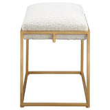 Benches, Ottomans & Stools Paradox Small Gold & White Shearling Bench