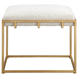 Benches, Ottomans & Stools Paradox Small Gold & White Shearling Bench