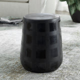 Benches, Ottomans & Stools Patchwork Gridded Black Garden Stool