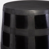 Benches, Ottomans & Stools Patchwork Gridded Black Garden Stool
