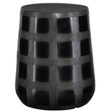 Benches, Ottomans & Stools Patchwork Gridded Black Garden Stool