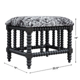 Benches, Ottomans & Stools Rancho Faux Cow Hide Small Bench