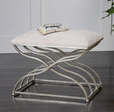 Benches, Ottomans & Stools Shea Satin Nickel Small Bench