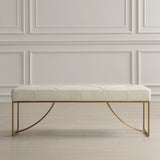 Benches, Ottomans & Stools Swale Ivory Leather Bench