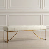 Benches, Ottomans & Stools Swale Ivory Leather Bench