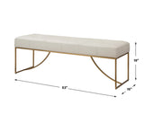 Benches, Ottomans & Stools Swale Ivory Leather Bench