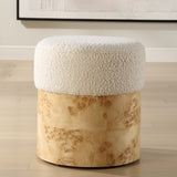 Benches, Ottomans & Stools Swirls Poplar Ivory Ottoman